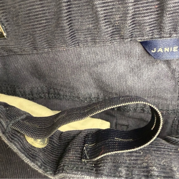 Janie and Jack Navy Corduroy Pants with Embroidered Christmas Detail Size 8 GUC - Picture 6 of 6